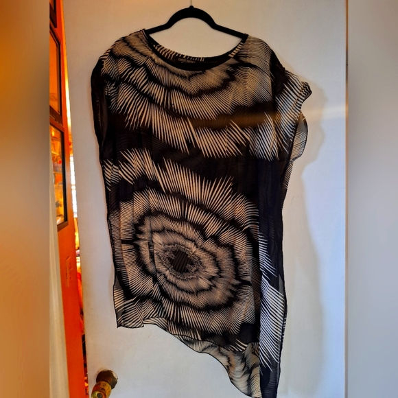 Carol Turner black and white sheer shirt - Picture 1 of 3